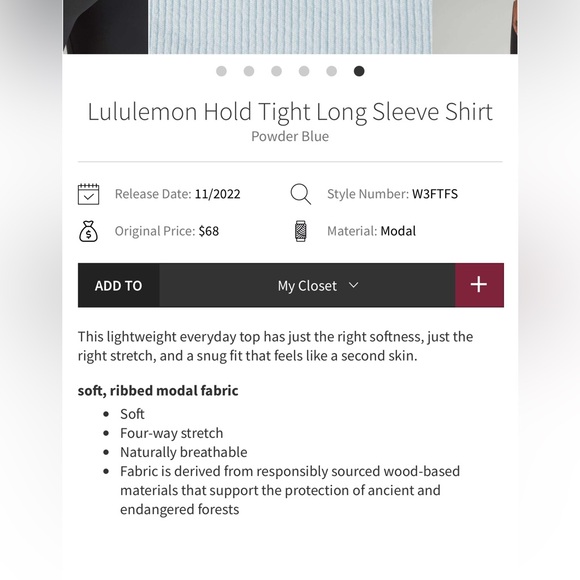 Lululemon Hold Tight Long Sleeve Shirt - Picture 5 of 8